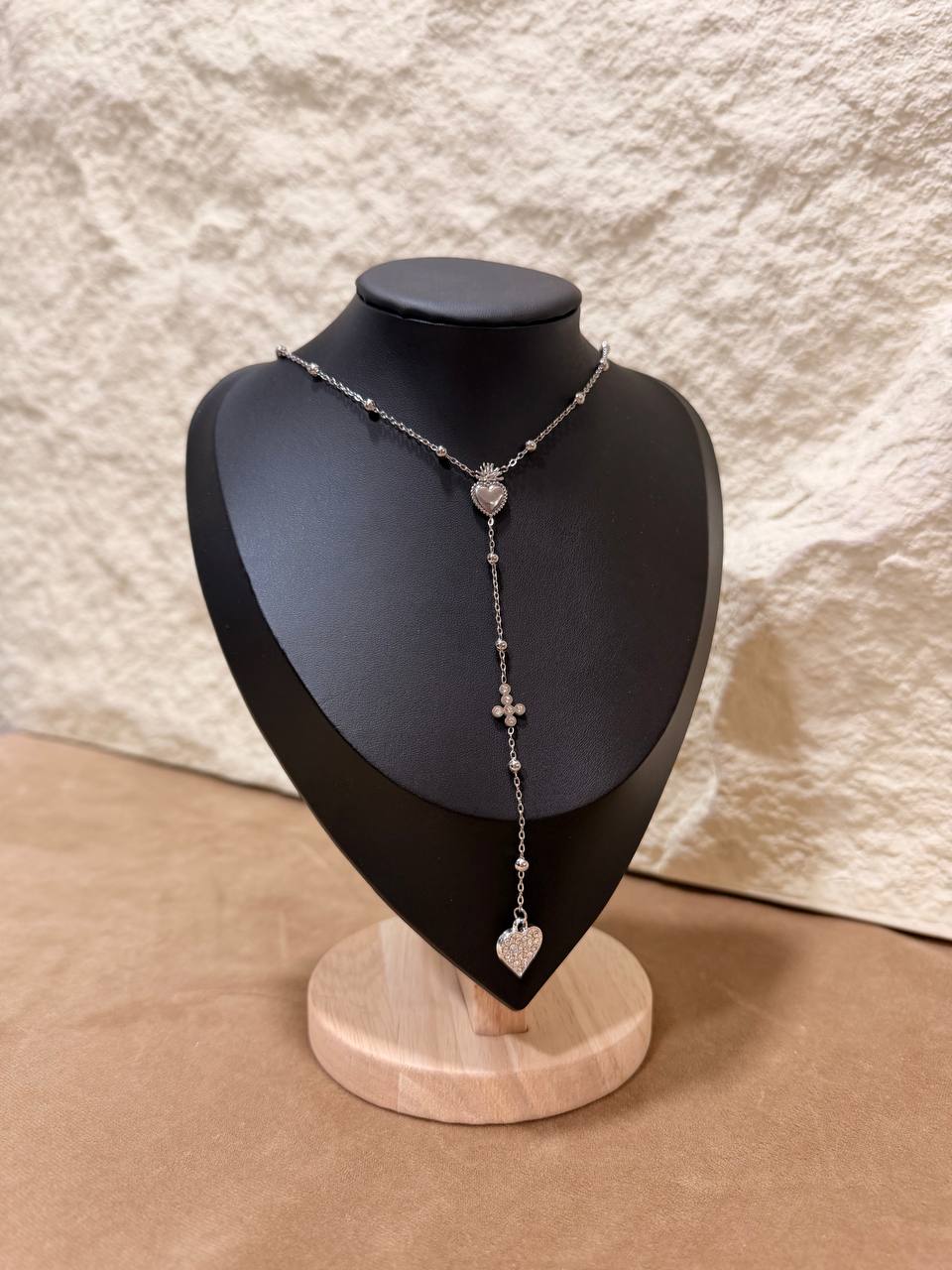 Collana Rosario Cuore & Croce – Confezione da 12 Pezzi