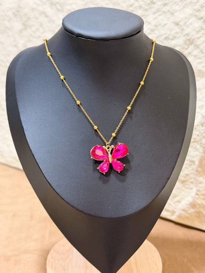 Collana Farfalla Cristallo – Colori Mix – Confezione da 12 Pezzi