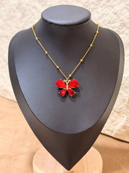 Collana Farfalla Cristallo – Colori Mix – Confezione da 12 Pezzi