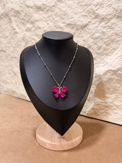 Collana Farfalla Cristallo – Colori Mix – Confezione da 12 Pezzi