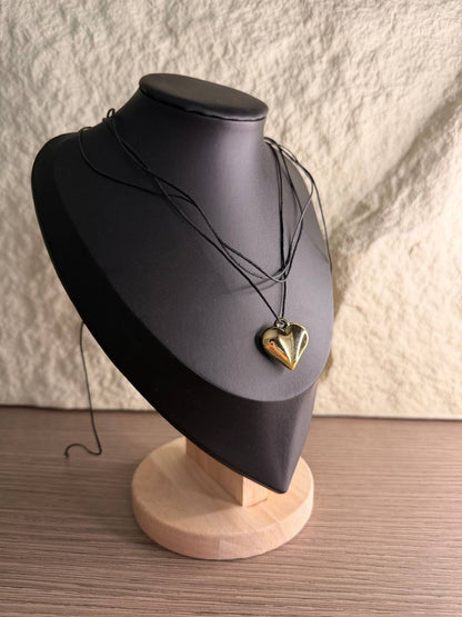 Collana Cordini con Cuore Bombato – Confezione da 12 Pezzi