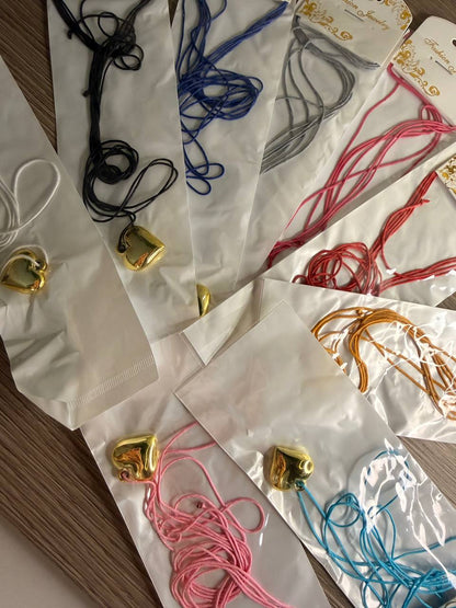 Collana Cordini con Cuore Bombato – Confezione da 12 Pezzi