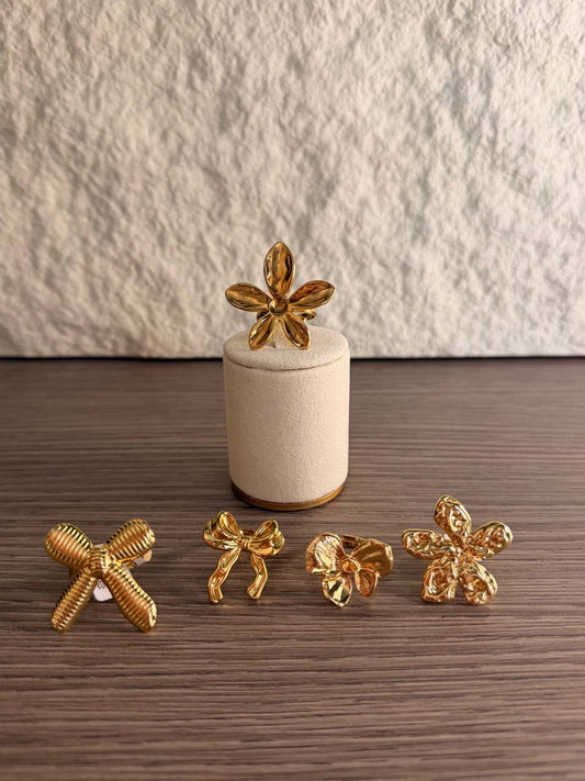 Collezione Anelli Golden Nature & Icons – Confezione da 12 Pezzi