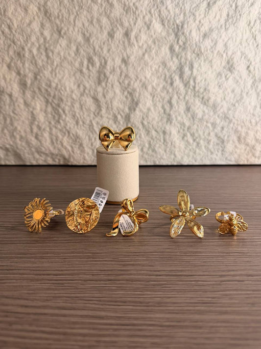 Collezione Anelli Golden Nature & Icons – Confezione da 10 Pezzi