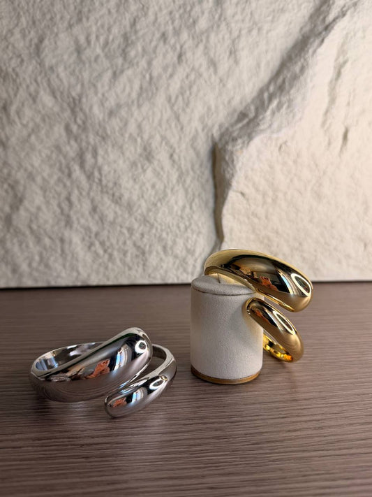 Anello Spirale Bombata Scultorea – Confezione da 12 Pezzi