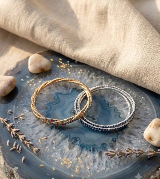 Bracciale Bangle Multifilo Cristalli Pavé – Confezione da 12 Pezzi
